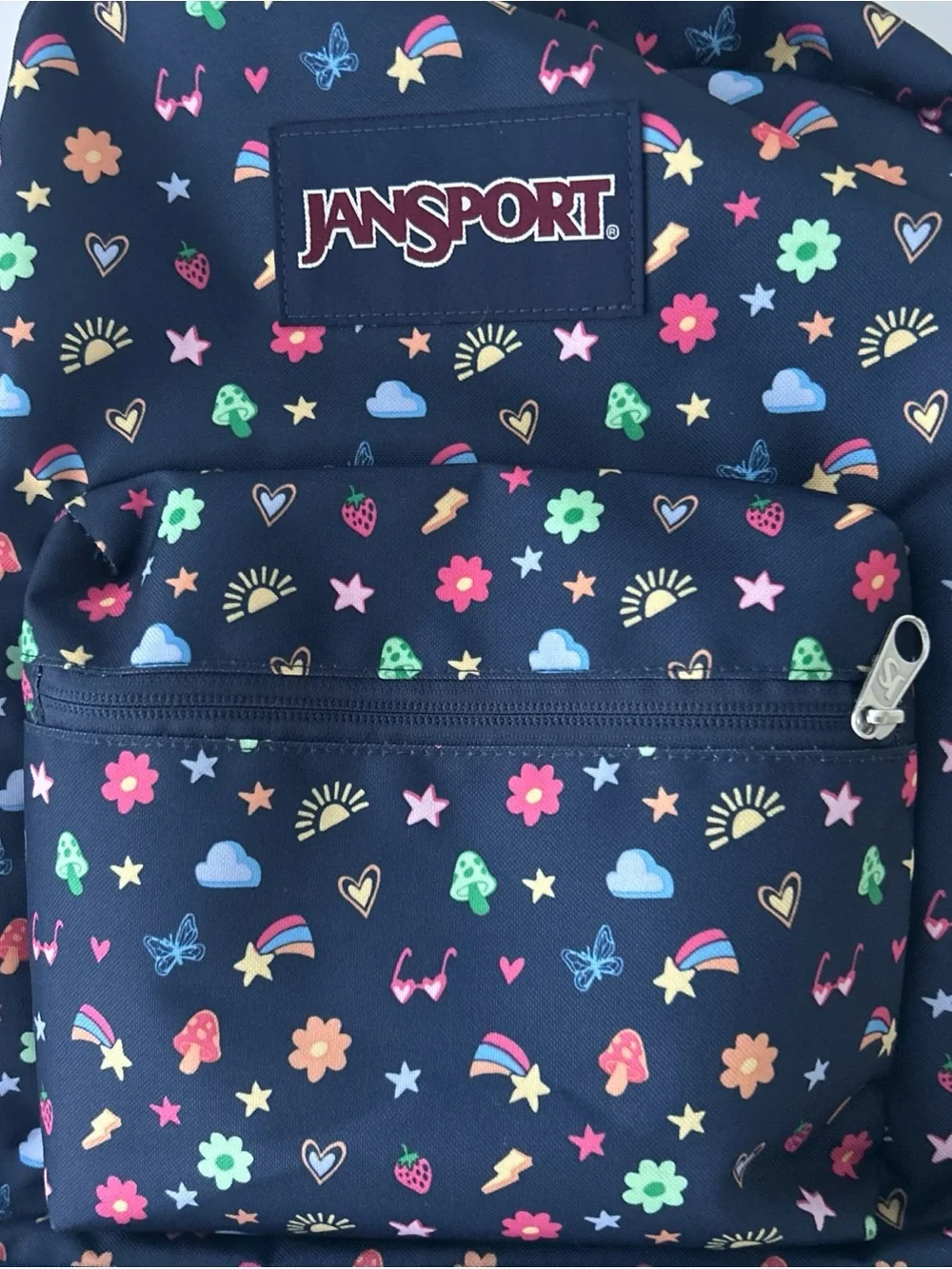 17” JanSport Kids' Navy Rainbow Icons Electric Backpack Like New WOT - Picture 15 of 16